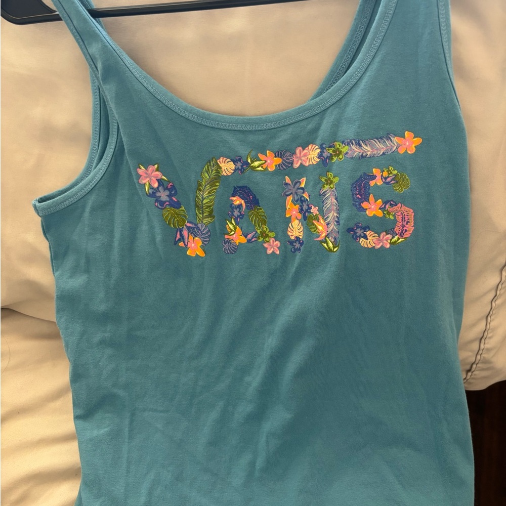Vans Teal Logo Tank Top